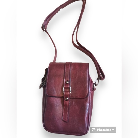 Burgundy Cell Messenger Crossbody Bag - Picture 2 of 9